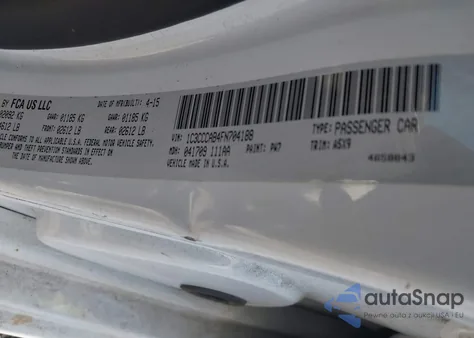 2015 Chrysler 200 Limited z USA, uszkodzony, nr VIN 1C3CCCAB4FN704188